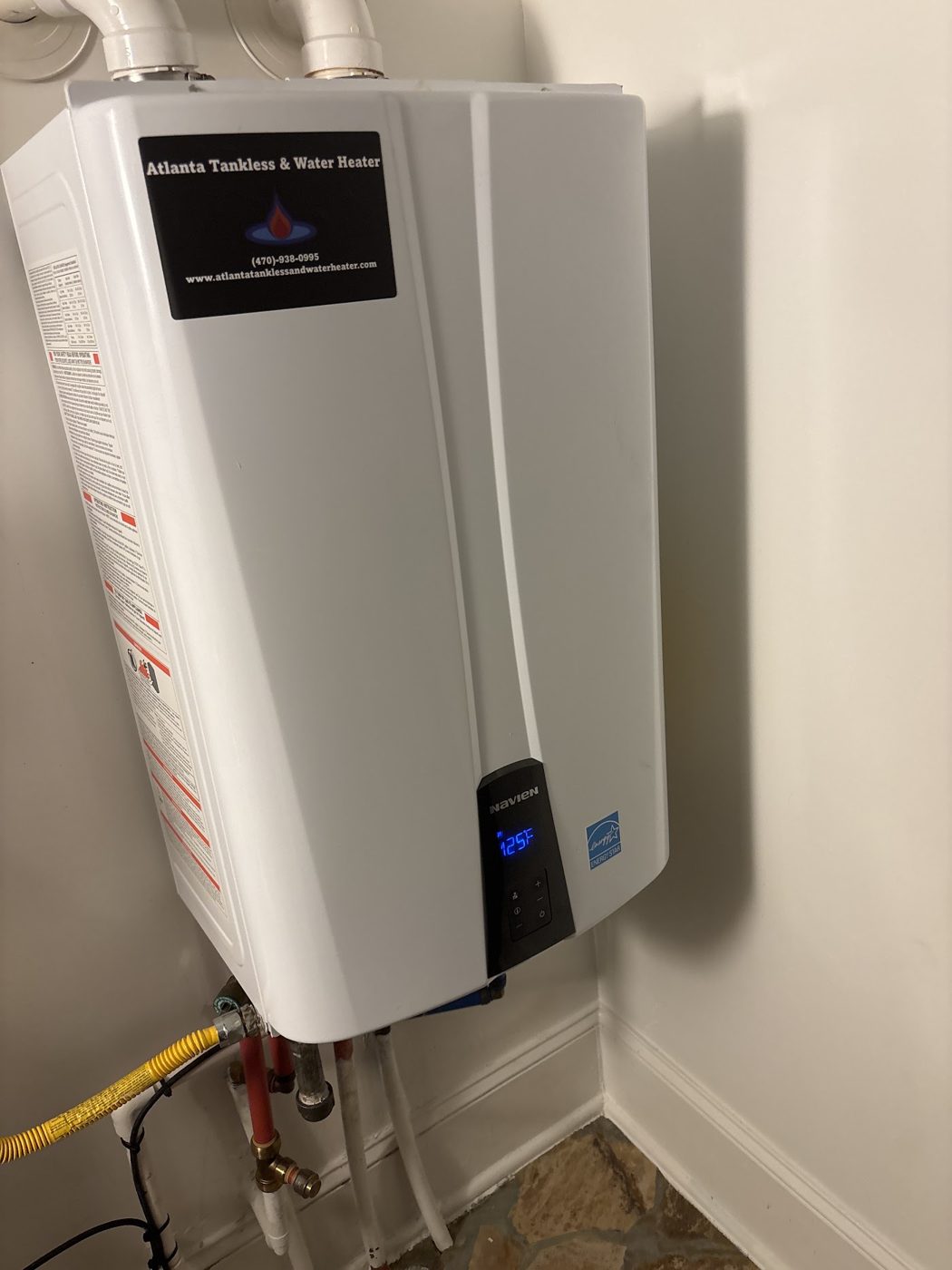 Tankless water heater, installed