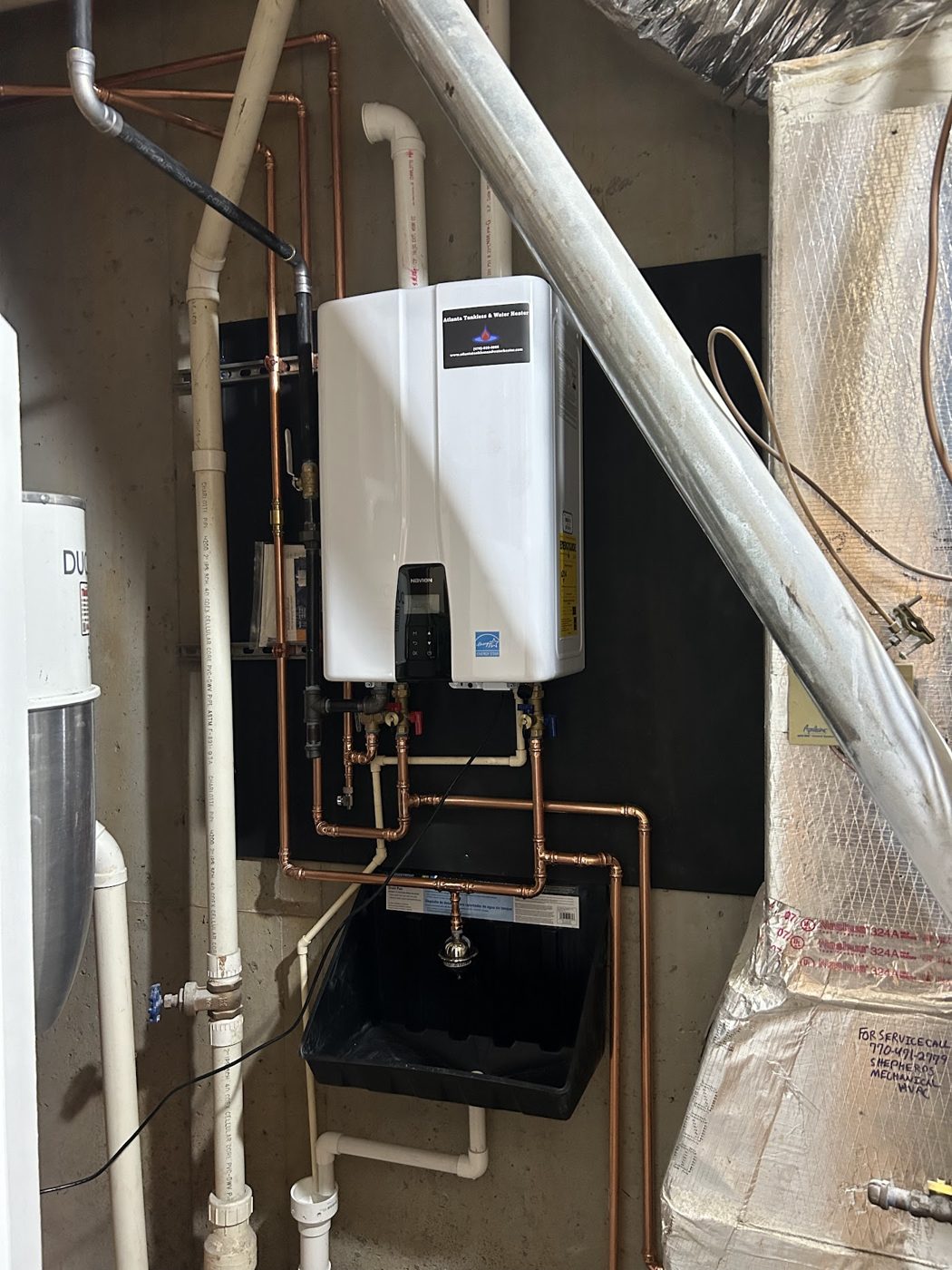 Tankless water heater installation